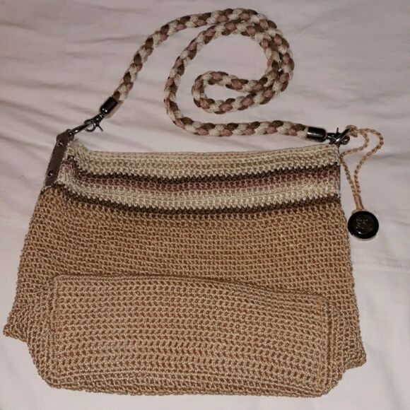 The Sak Large Woven Crocheted Shoulder Bag Purse - Picture 2 of 8
